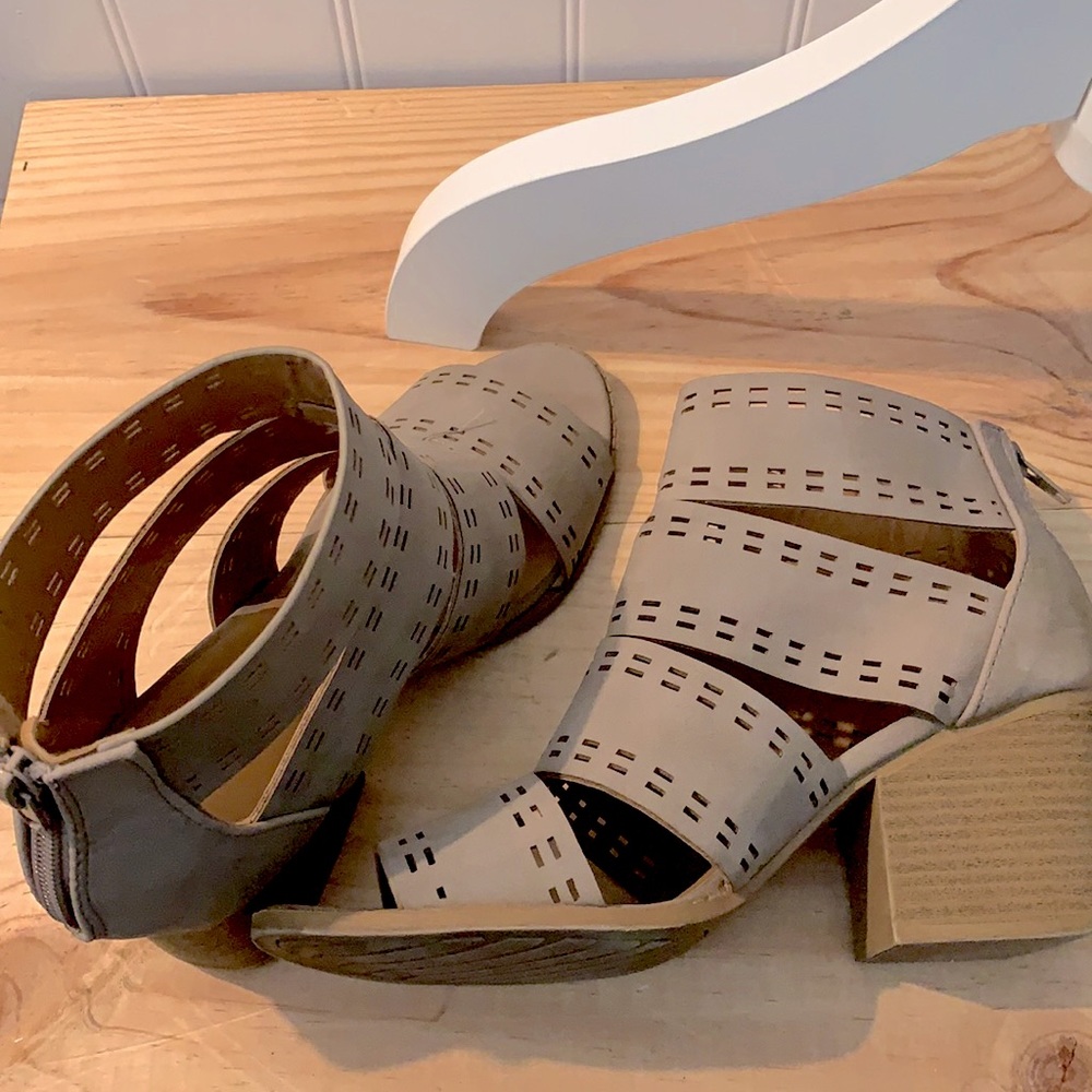 Qupid Peep Toe Bootie Sandal with Open Panels